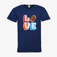 Herren-T-Shirt FOTL, Basic V-Neck - Motiv American Football Love