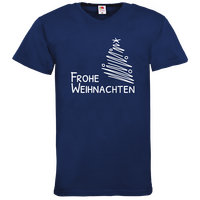 Herren-T-Shirt FOTL, Basic V-Neck - Motiv Frohe Weihnachten