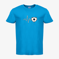 Herren-T-Shirt B&C, Basic - Motiv Fußball EKG-Linie