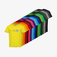 Herren-T-Shirt B&C, Basic - Motiv Fußball EKG-Linie, Farbauswahl