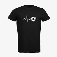 Herren-T-Shirt B&C, Organic - Motiv Fußball EKG-Linie