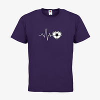 Herren-T-Shirt FOTL, Basic Rundhals - Motiv Fußball EKG-Linie