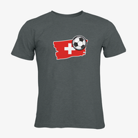 Herren-T-Shirt Russell, Organic - Motiv Fußball Schweiz