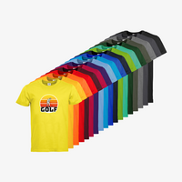 Herren-T-Shirt B&C, Premium - Motiv Golf Sonnenuntergang, Farbauswahl