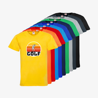 Herren-T-Shirt FOTL, Basic V-Neck - Motiv Golf Sonnenuntergang, Farbauswahl