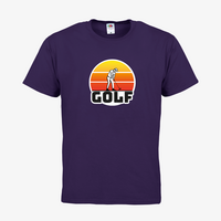 Herren-T-Shirt FOTL, Basic Rundhals - Motiv Golf Sonnenuntergang