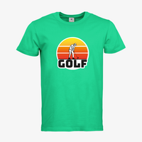 Herren-T-Shirt B&C, Premium - Motiv Golf Sonnenuntergang