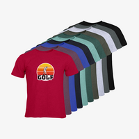 Herren-T-Shirt Russell, Organic - Motiv Golf Sonnenuntergang, Farbauswahl