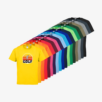 Herren-T-Shirt FOTL, Basic Rundhals - Motiv Golf Sonnenuntergang, Farbauswahl