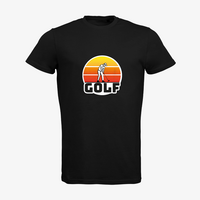Herren-T-Shirt B&C, Organic - Motiv Golf Sonnenuntergang