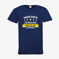 Herren-T-Shirt FOTL, Basic V-Neck - Motiv Matura Lernen