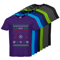 Herren-T-Shirt B&C, Basic - Motiv Weihnachtsstrickpulli, Farbauswahl