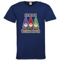 Herren-T-Shirt FOTL, Basic V-Neck - Motiv Weihnachtswichtel