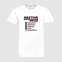 Herren-T-Shirt FOTL, Basic V-Neck - Motiv Abitur Plan