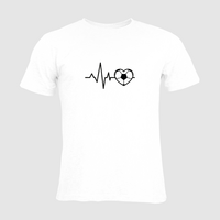 Herren-T-Shirt Russell, Organic - Motiv Fußball EKG-Linie