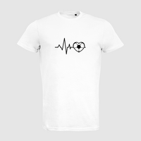 Herren-T-Shirt B&C, Organic - Motiv Fußball EKG-Linie