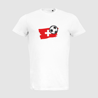 Herren-T-Shirt B&C, Organic - Motiv Fußball Schweiz