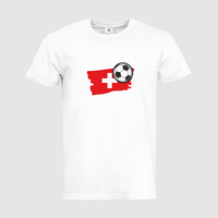 Herren-T-Shirt B&C, Premium - Motiv Fußball Schweiz