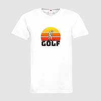 Herren-T-Shirt FOTL, Basic V-Neck - Motiv Golf Sonnenuntergang