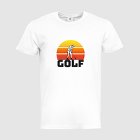 Herren-T-Shirt B&C, Premium - Motiv Golf Sonnenuntergang