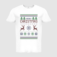 Herren-T-Shirt B&C, Basic - Motiv Weihnachtsstrickpulli