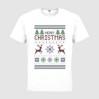 Herren-T-Shirt FOTL, Basic Rundhals - Motiv Weihnachtsstrickpulli