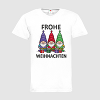 Herren-T-Shirt FOTL, Basic V-Neck - Motiv Weihnachtswichtel