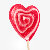 Herz-Lolli, 4/0-farbig einseitig bedruckt