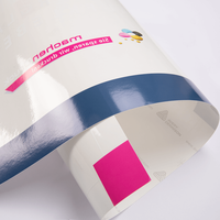 Hinterglasaufkleber, farbig bedruckt. gerollt, liegend