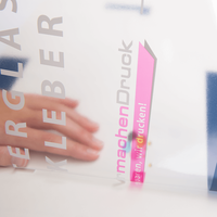 Hinterglasaufkleber, farbig bedruckt, transparent, liegend