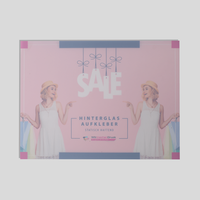 Hinterglasaufkleber, farbig bedruck