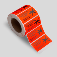 Hinweis Etikett, leuchtrot