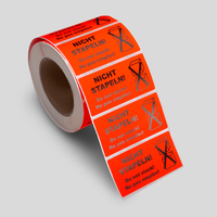 Hinweis Etikett, leuchtrot