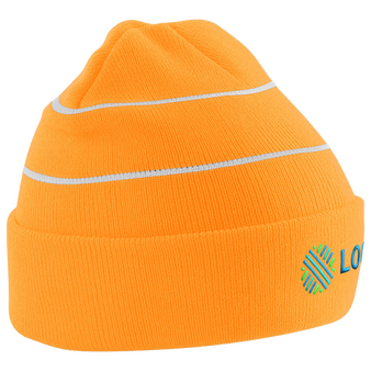Hi-Vis-Beanie mit einer Stickposition
