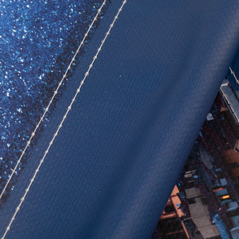 Plane, farbig bedruckt mit Motiv, geklappt mit Hohlsaum