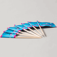 Fahne mit Holzpicker, farbig bedruckt, liegend