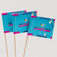 Fahne mit Holzpicker, farbig bedruckt, stehend