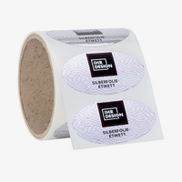 Etiketten, bedruckt, Form auf Rolle