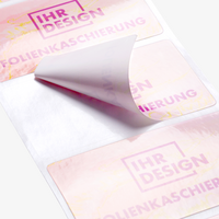 Hochwertige Etiketten auf Rolle mit Folienkaschierung glänzend in freier Größe rechteckig Farbig bedrucktDetail 