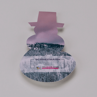 Fassadenfolie, farbig bedruckt, liegend, Schneemann Form