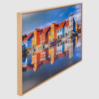 Hochwertige LeinwandHolz-Keilrahmen 2 cm, farbig bedruckt, Schattenfugenrahmen seitlich