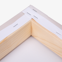 Hochwertige Leinwand 40 x 20 cm inkl. Holz-Keilrahmen 5 cm, fertig aufgespannt Details Verarbeitung Rückseite