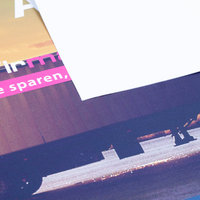  Anhängerplane, farbig bedruckt, geklappt