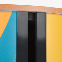 Messetheke, farbig bedruckt, details, geschlossen