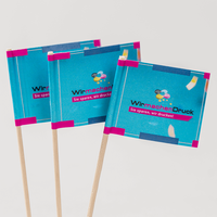 Fahne mit Holzpicker, farbig bedruckt, stehend