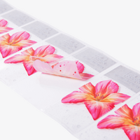 Etiketten, frarbig bedruckt, details