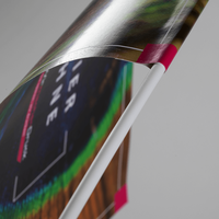 Papierfahne mit Kunststoffstab, bedruckt mit Text, Pfauenauge Motiv