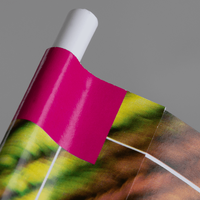 Papierfahne mit Kunststoffstab, bedruckt mit Text,