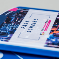 Parkscheibe, farbig bedruckt, liegend 