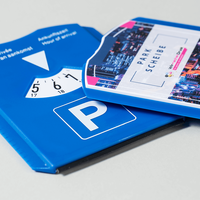 Parkscheibe, farbig bedruckt, liegend 